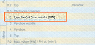 Dowód rejestracyjny - Czechy - numer VIN